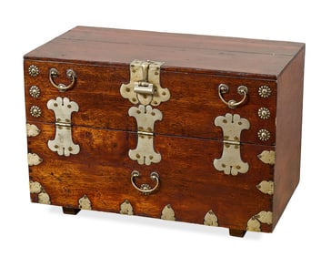 Korean Wood & Brass Bandaji Wedding Chest
