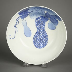 Early 19th c. Japanese Hirado Porcelain Gourd Dish
