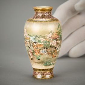 Small Japanese Satsuma Porcelain Baluster Vase