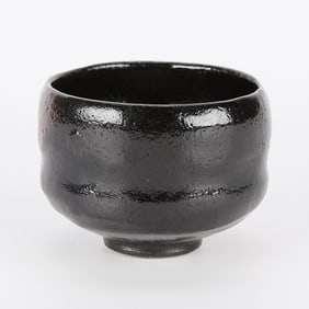 Shoraku Sasaki Studio Pottery Kuro-Raku Tea Bowl