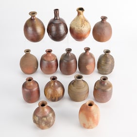 15 Japanese Studio Ceramic Tokkuri Sake Bottles