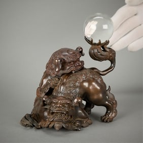 Japanese Meiji Bronze Shishi Lion Koro Censer