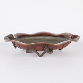 Japanese Meiji Bronze Bonsai Suiban Basin Planter