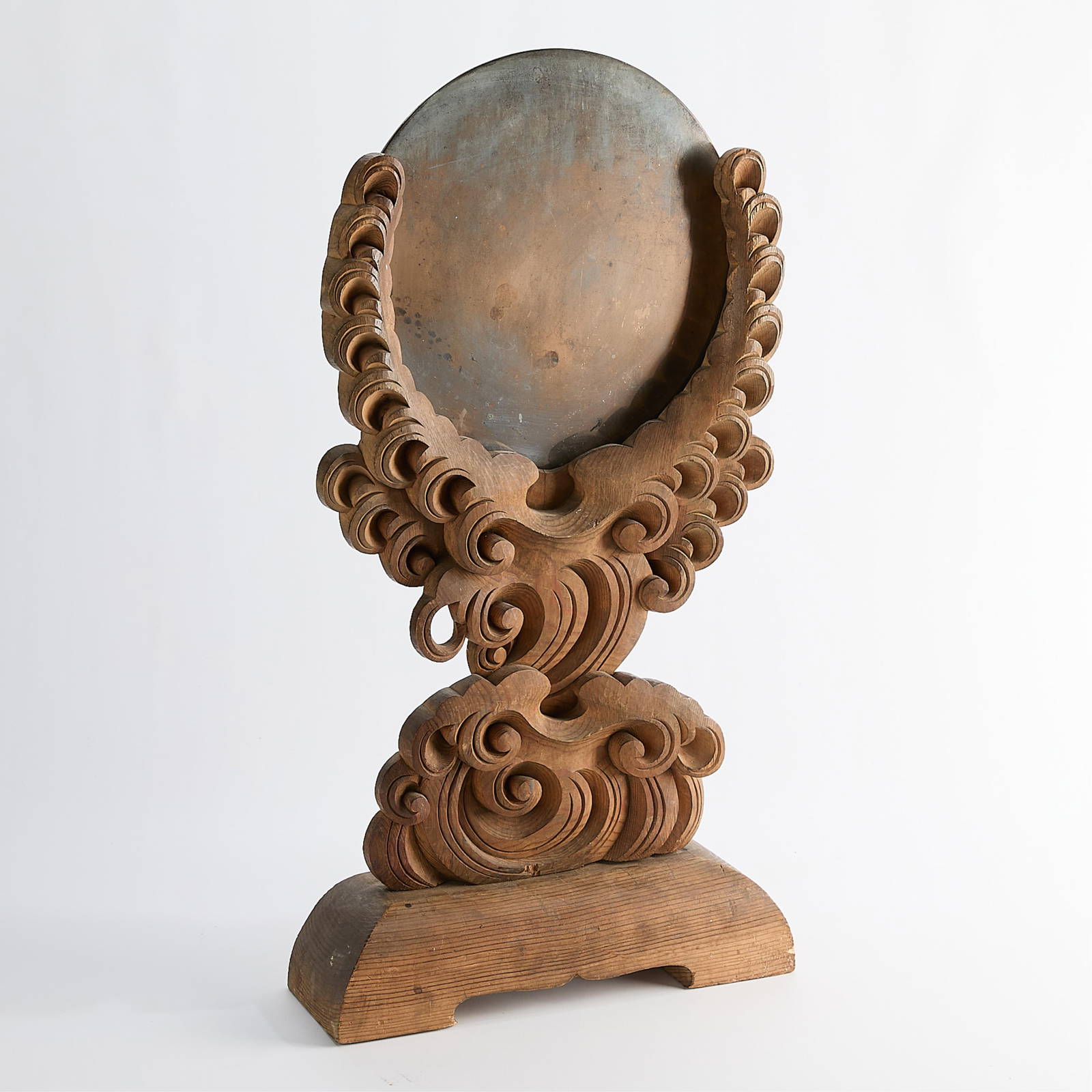 Japanese Shinto Bronze Kagami Shrine Altar Mirror