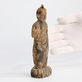 17th c. Japanese Shinto Polychrome Shrine Figure