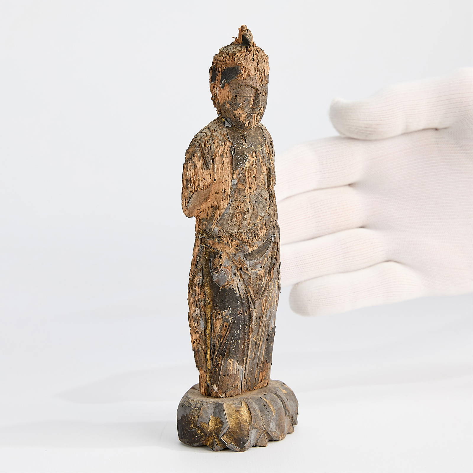 17th c. Japanese Shinto Polychrome Shrine Figure