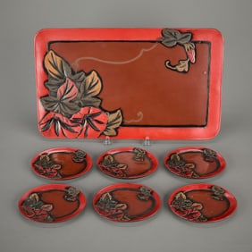 Set 7 Japanese Lacquered Dishes