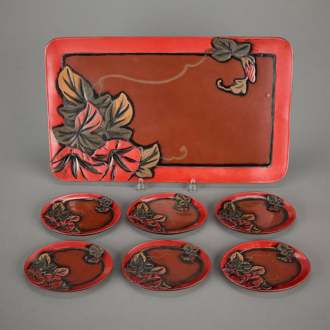 Set 7 Japanese Lacquered Dishes
