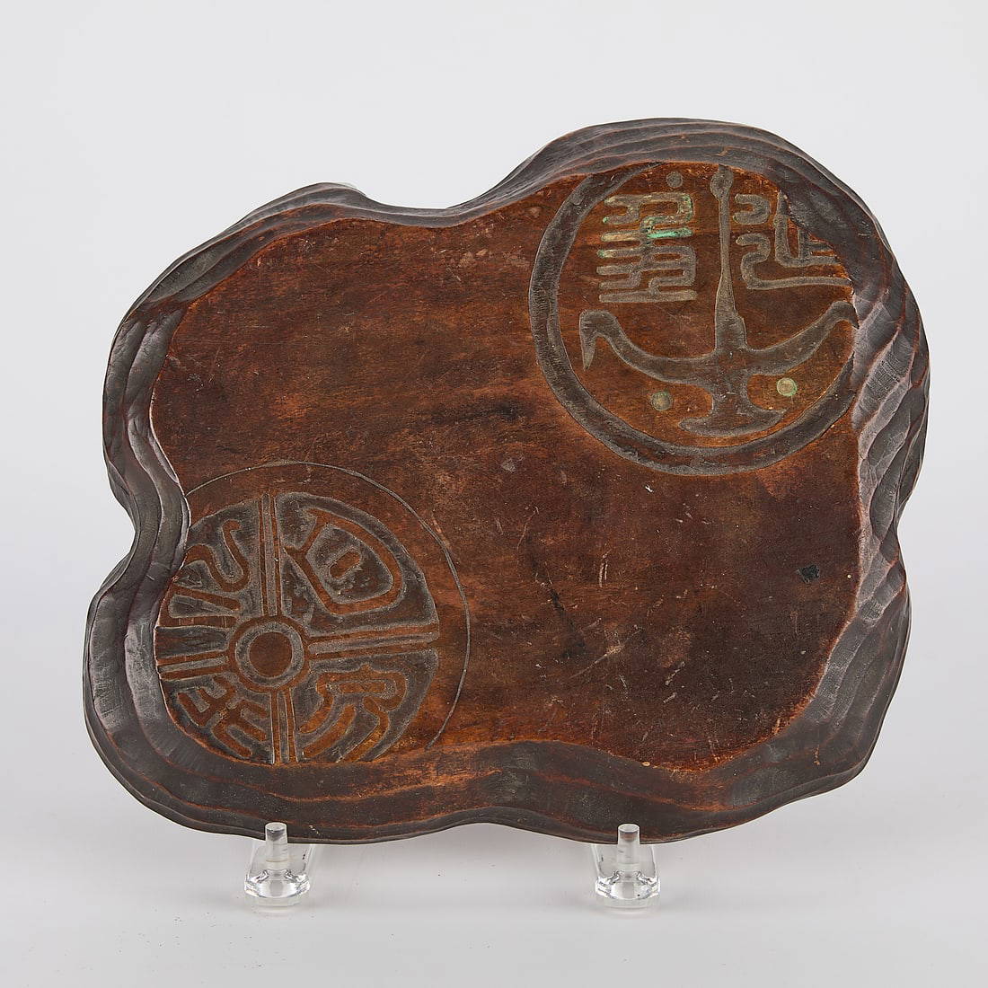 Japanese Hand-Carved Wooden Slab Stand