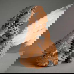 Japanese Boxwood Turtle Okimono - Signed Chuichi