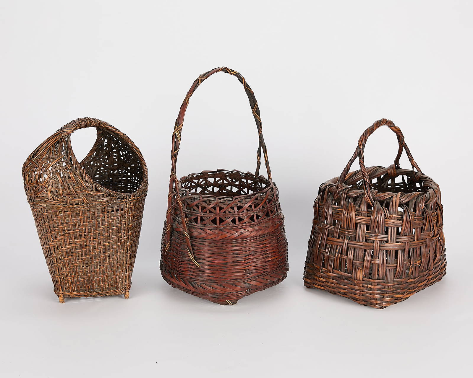 3 20th c. Japanese Ikebana Floral Baskets