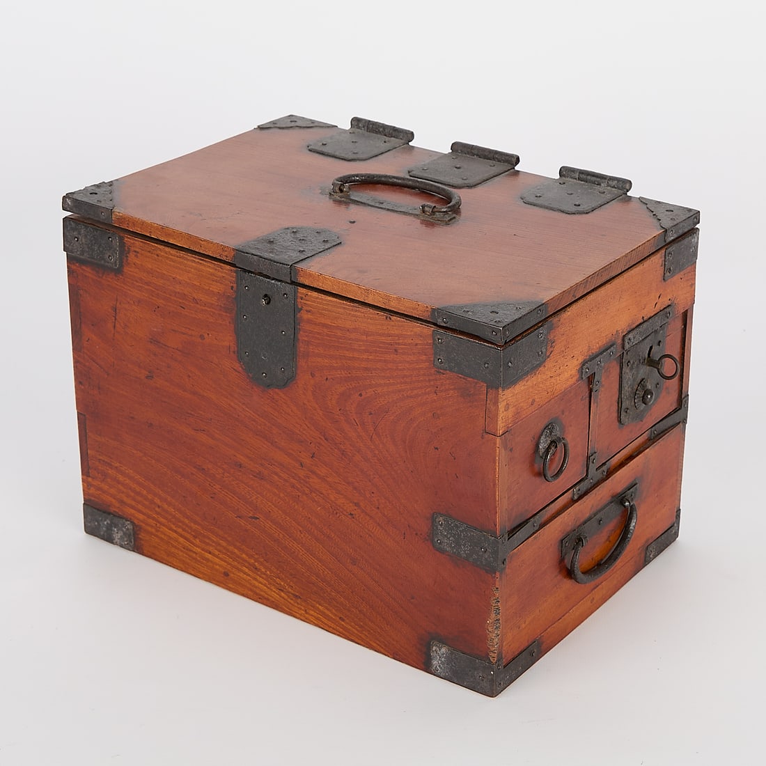 Small Meiji Japanese Wooden Tansu Chest (1 of 5)