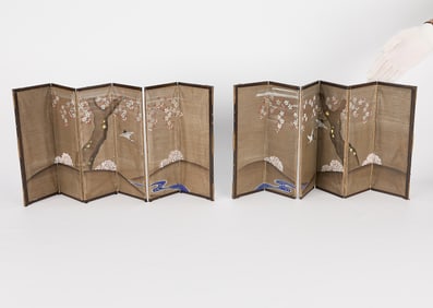 Pr Japanese Painted Table Screens
