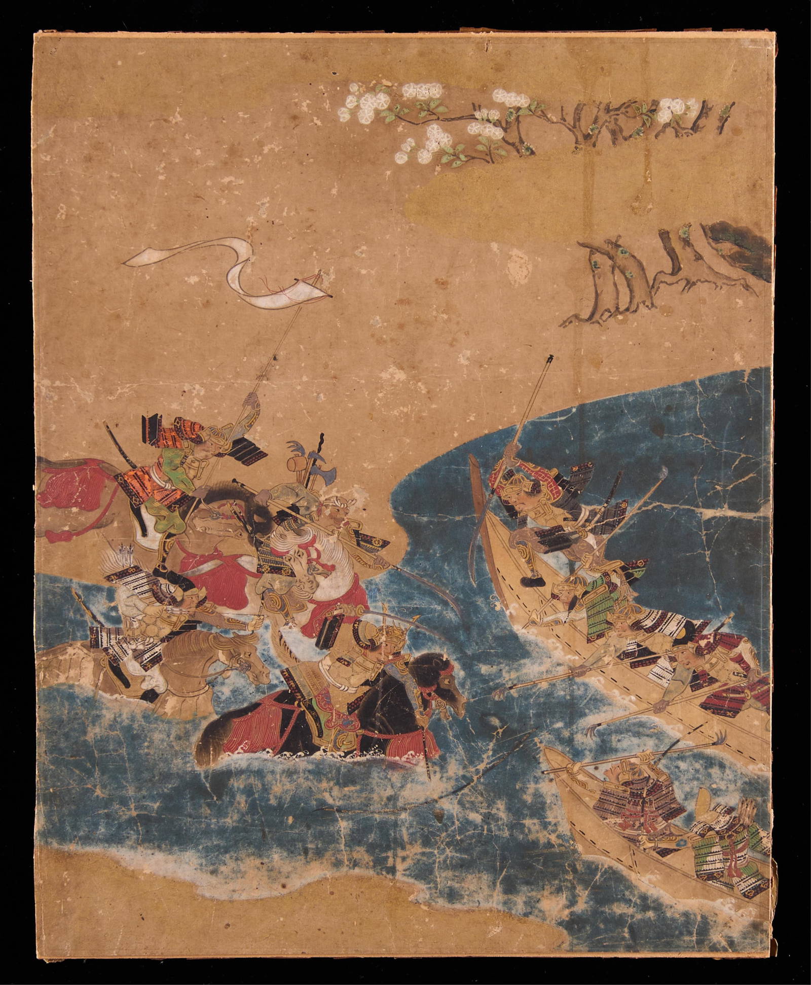 Japanese Samurai Screen Panel Painting
