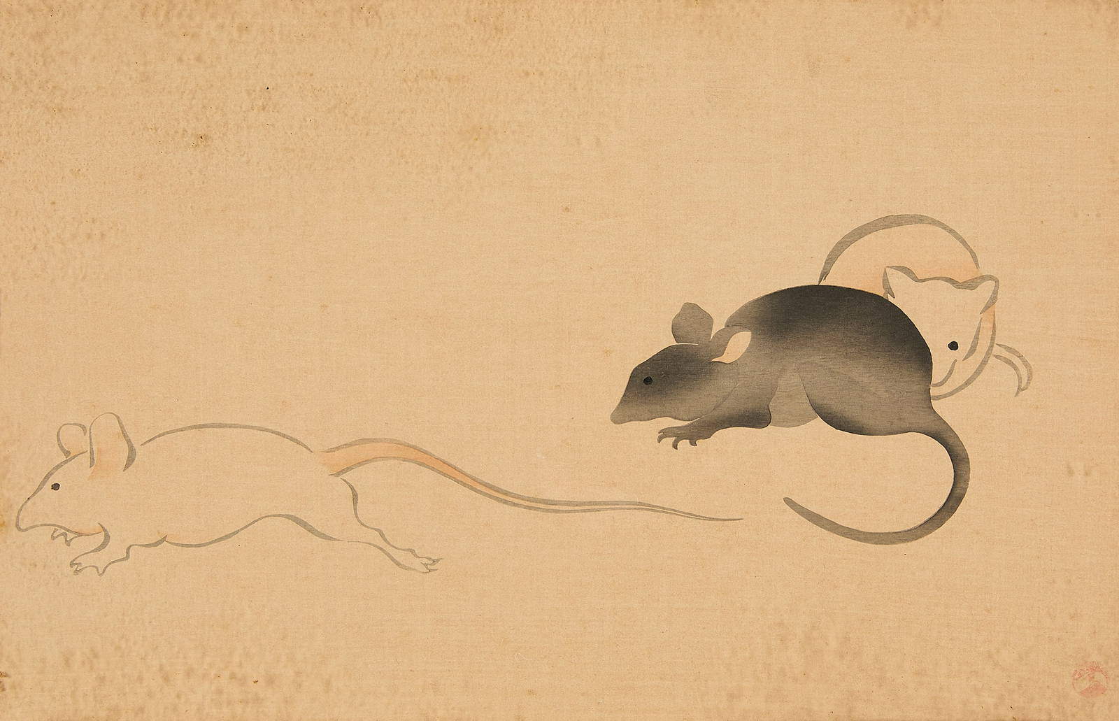 Ogata Kozin Ink Painting of Mice ca. 1920s
