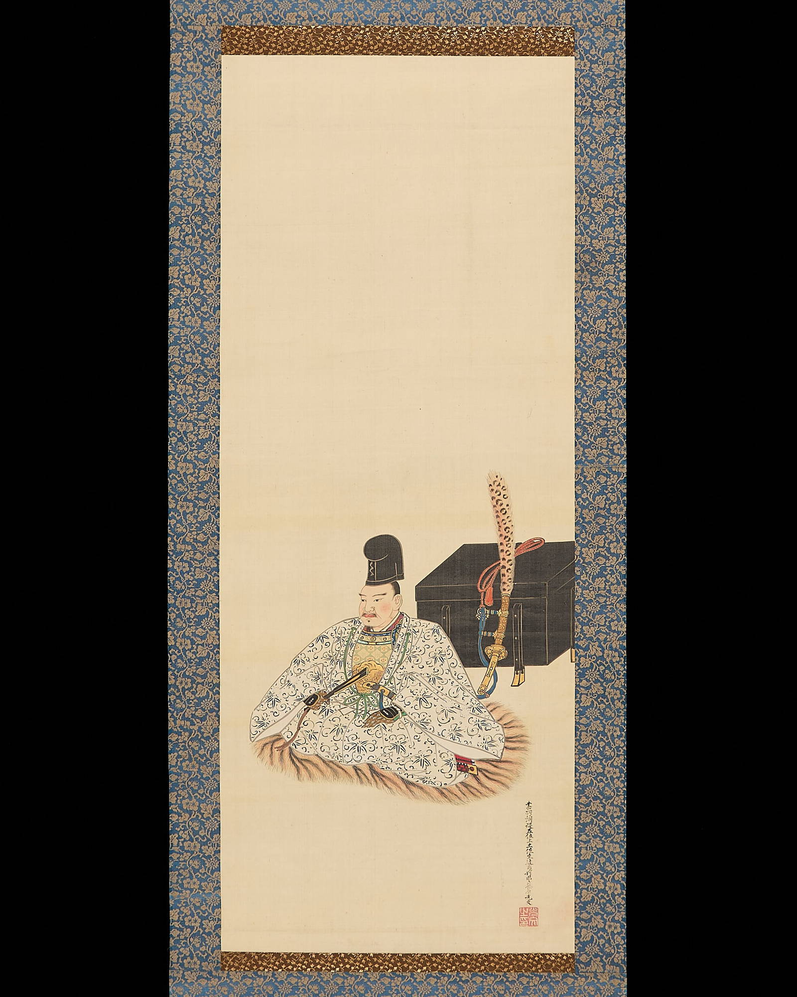 Japanese Scroll Painting of Samurai