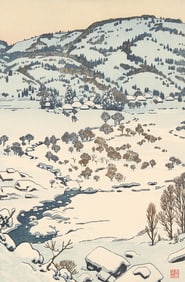 Toshi Yoshida "Snow Country" Woodblock Print