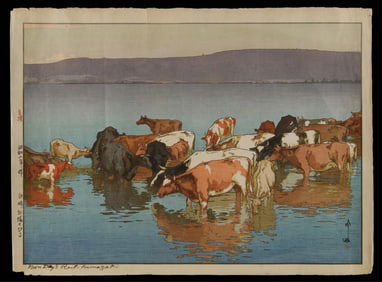 Yoshida "Noonday's Rest" Woodblock Red Jizuri