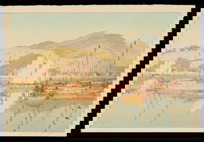 Yoshida "Waiting for the Tide" Woodblock Jizuri