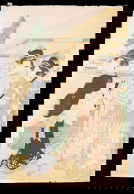 Kitagawa Utamaro II Three Beauties Woodblock