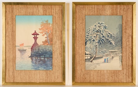 2 Japanese Woodblock Prints - Koitsu & Kawase