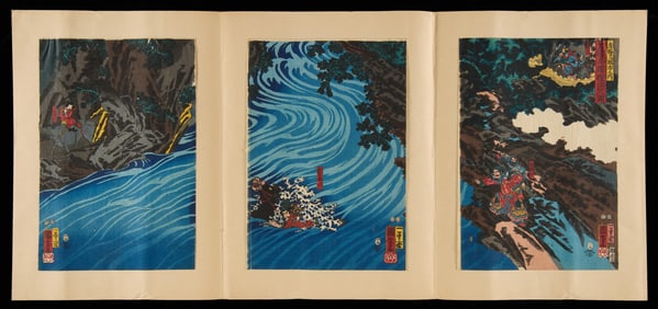 Kuniyoshi "Romance of the Three Kingdoms" Triptych