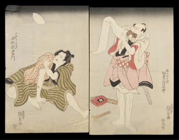 2 Kunisada Early Kabuki Portrait Prints 1815