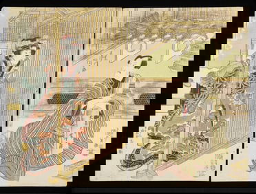 Kunisada "Soga Monogatari" Woodblock Diptych