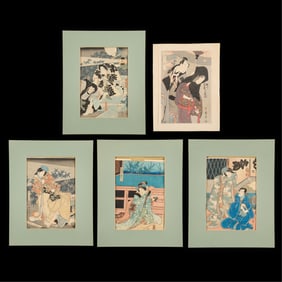 5 Japanese Woodblock Prints