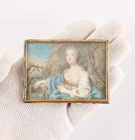 French Miniature Portrait of a Lady