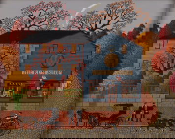 Charles Wysocki "The Rum Shop" Painting