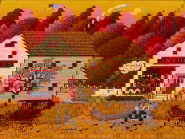 Charles Wysocki "Windfall Antiques" Painting