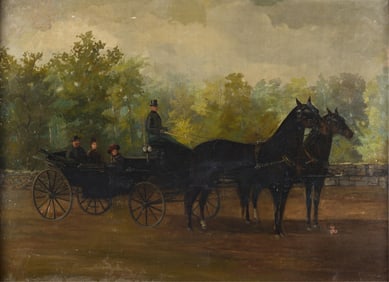 English School Horse Carriage Painting