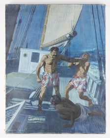 Anton Otto Fischer Fighting Fishermen Painting