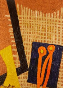 Mary Franklin "Crosshatch Orange" Painting 2005