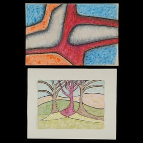 2 Peter Lupori Pastel Drawings on Paper