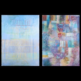 2 Patrick Bradley Abstract Paintings 1988