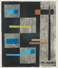 Werner Drewes "Restrained Accents" Woodcut