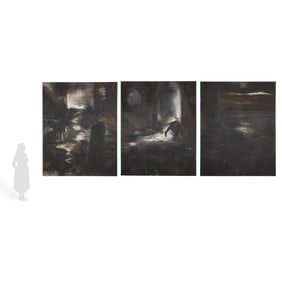 Christa Naher "Monolith" Triptych Painting