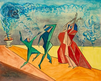 Charles Lloyd Tucker "Blue VoDoo" Cubist Painting