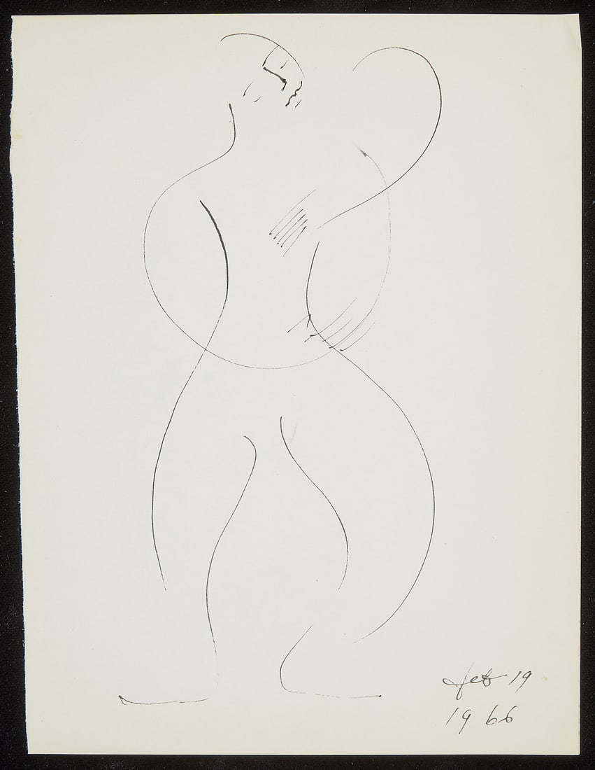 Irene Pereira Dancing Figure Drawing 1966 (1 of 3)