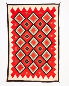 Dine Navajo Wool Ganado Diamond Rug 6'9" x 4'6"