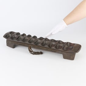 20th c. West African Wooden Mancala Game Board