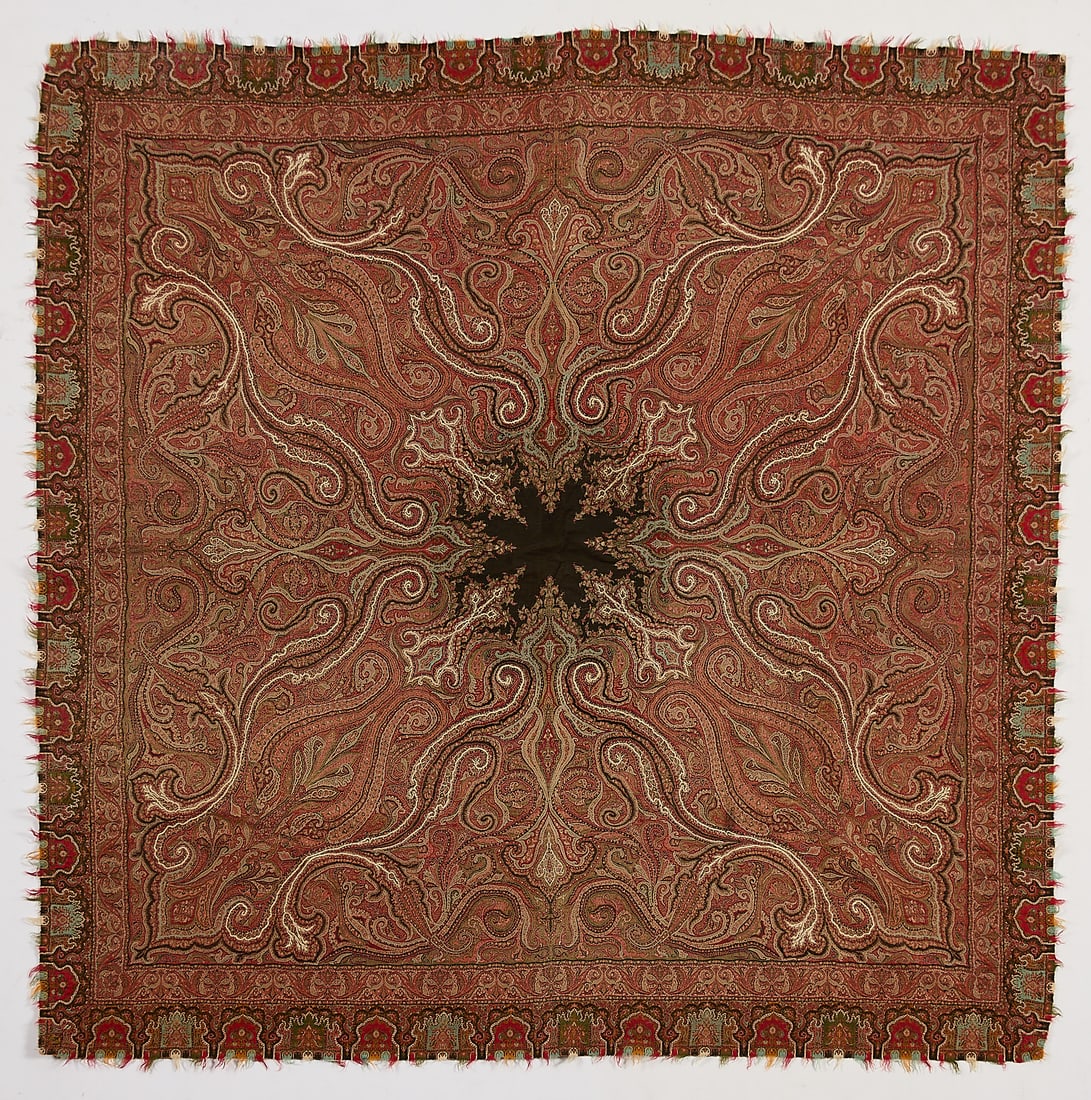 19th c. Kashmir Indian Paisley Shawl Textile (1 of 6)