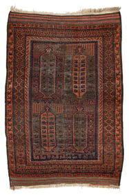 Tribal Persian Baluch Wool Rug 5'8"x3'11"