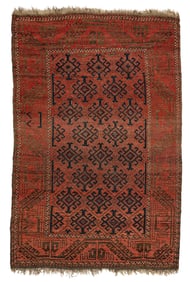 Persian Turkmen Baluchi Wool Rug 4'10"x3'1"