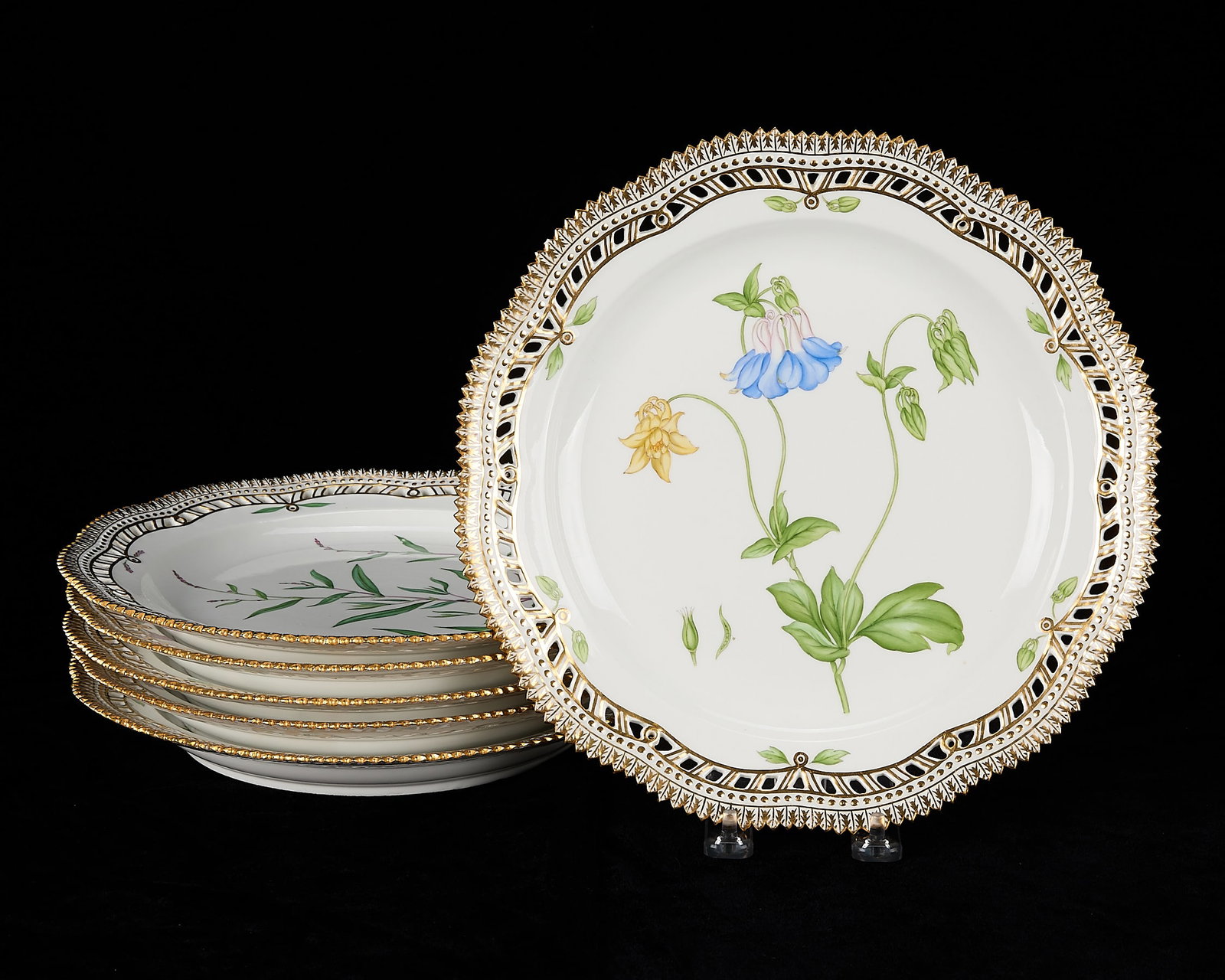 6 Royal Copenhagen Flora Danica Dinner Plates (1 of 4)