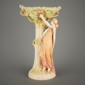 Royal Dux Art Nouveau Ceramic "Flower Nymph" Vase