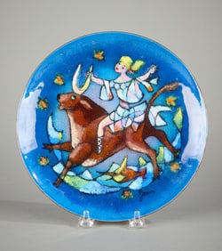 Jean Goodwin Ames "Europa" Enamel Decorative Plate