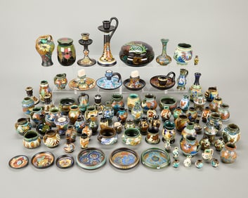 88 Pcs Collection of Miniature Gouda Art Pottery